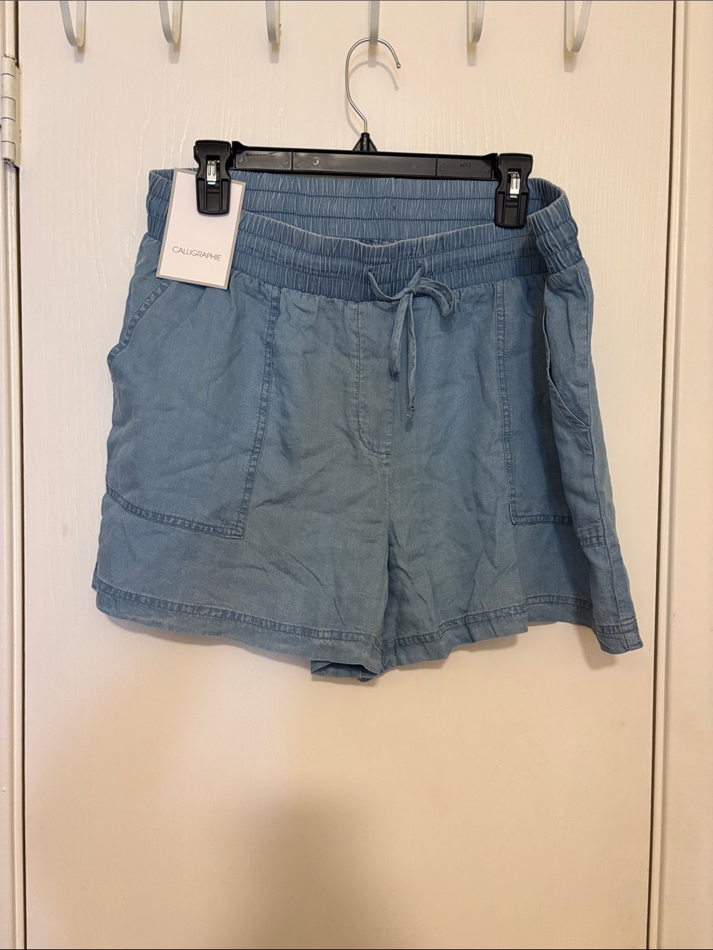 Calliope Light Blue High-Waist Drawstring Women’s Shorts